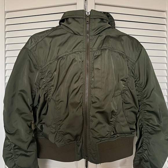 Vince ruched shell hooded bomber jacket - Picture 4 of 13